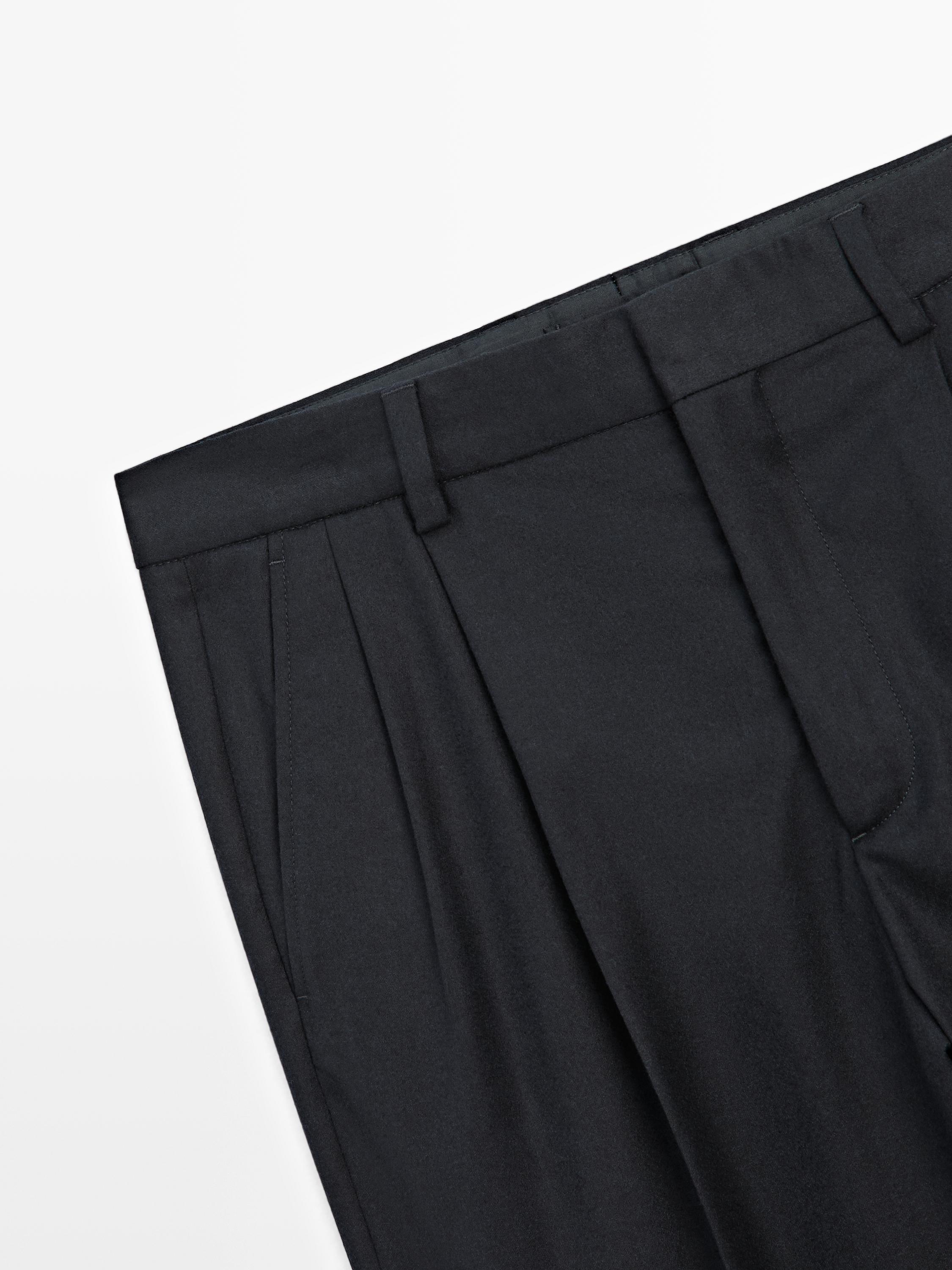 Flannel trousers with darts - LIMITED